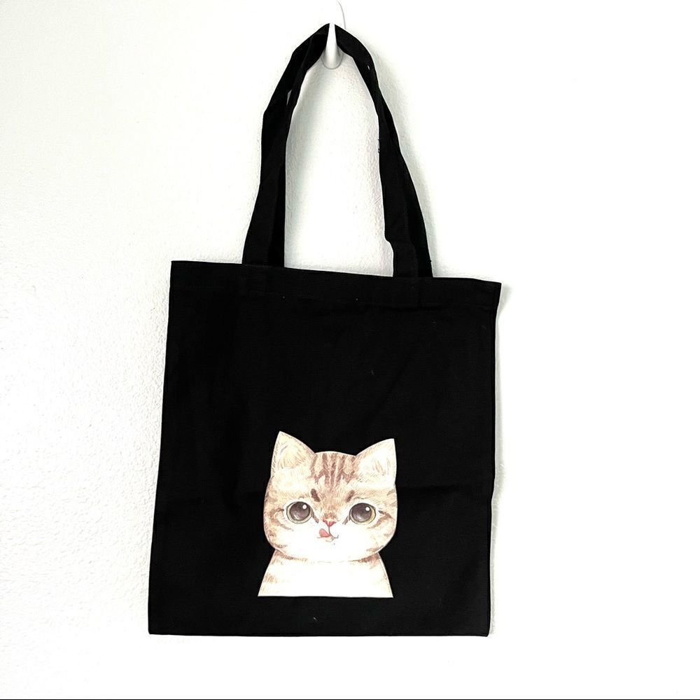 New Cat Print Canvas Bag